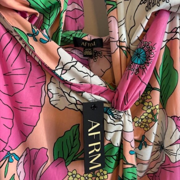 NWT AFRM Avian Halter Dress In Spring Blush Bouquet Size Medium - Picture 8 of 8